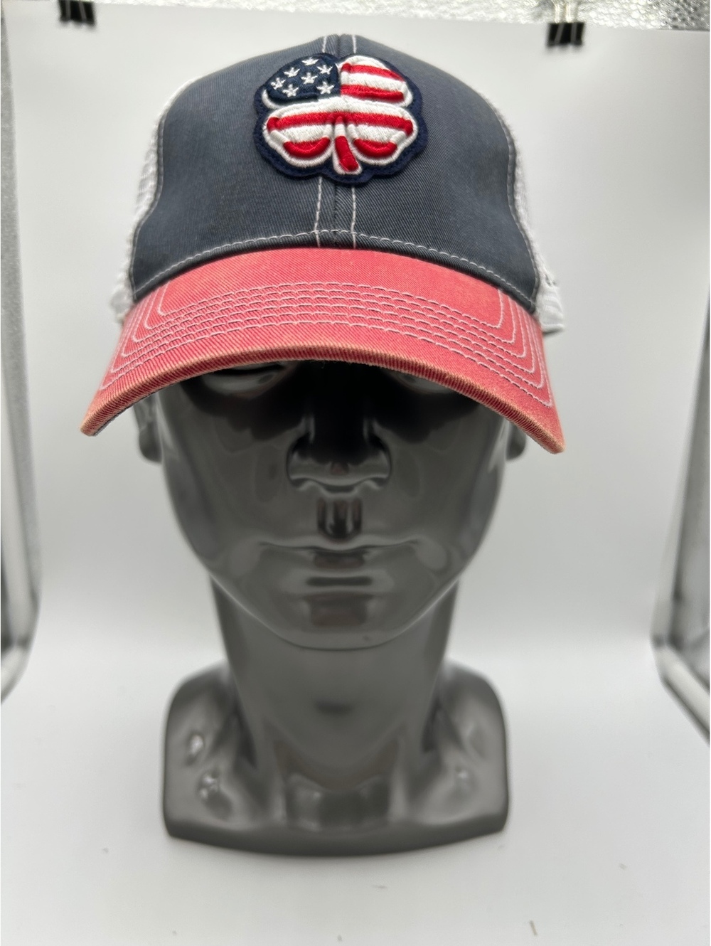 Black Clover Live Lucky USA Flag Clover Trucker Hat Cap